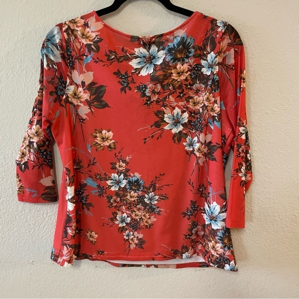 Investments woman floral cowl neck blouse top size Large petite casual fall wear - Picture 4 of 8